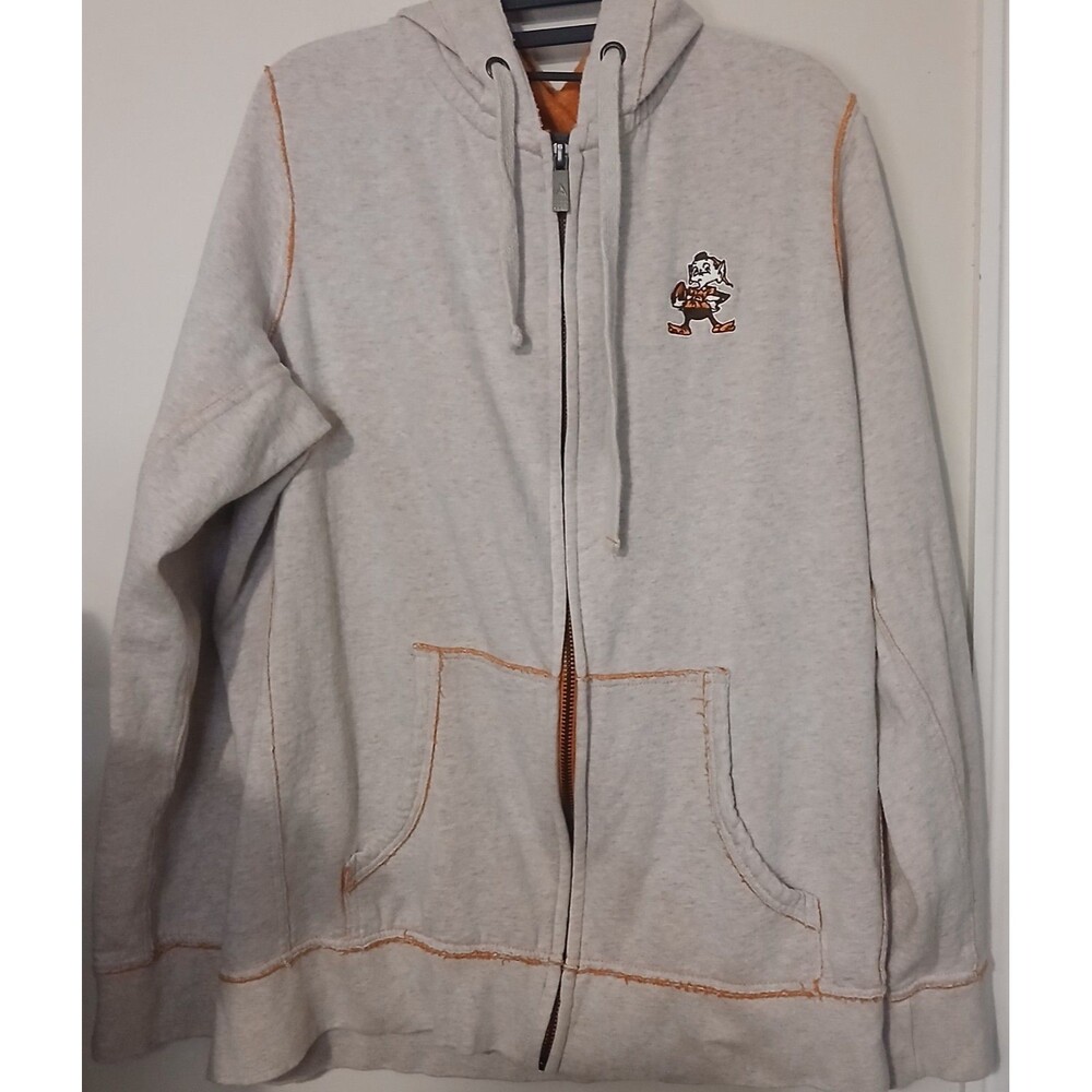 Cleveland Browns Brownie Elf Hoodie Mens L Antigua Full Zip Embroidered NFL